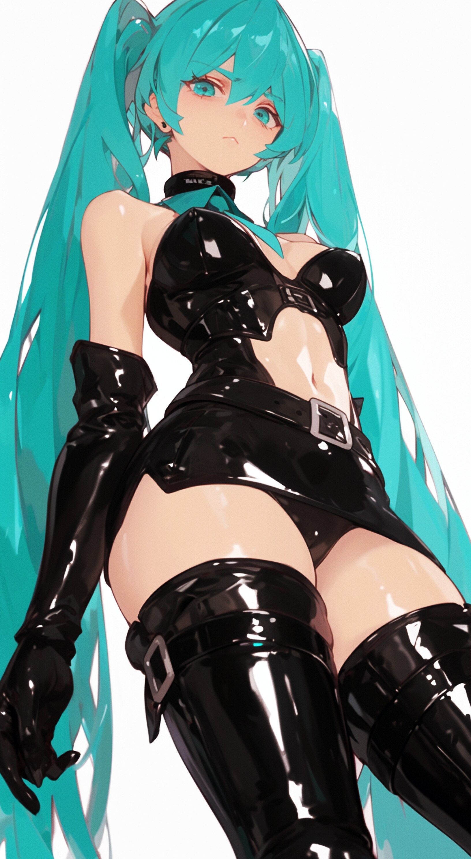 レザーロングブーツミクさん