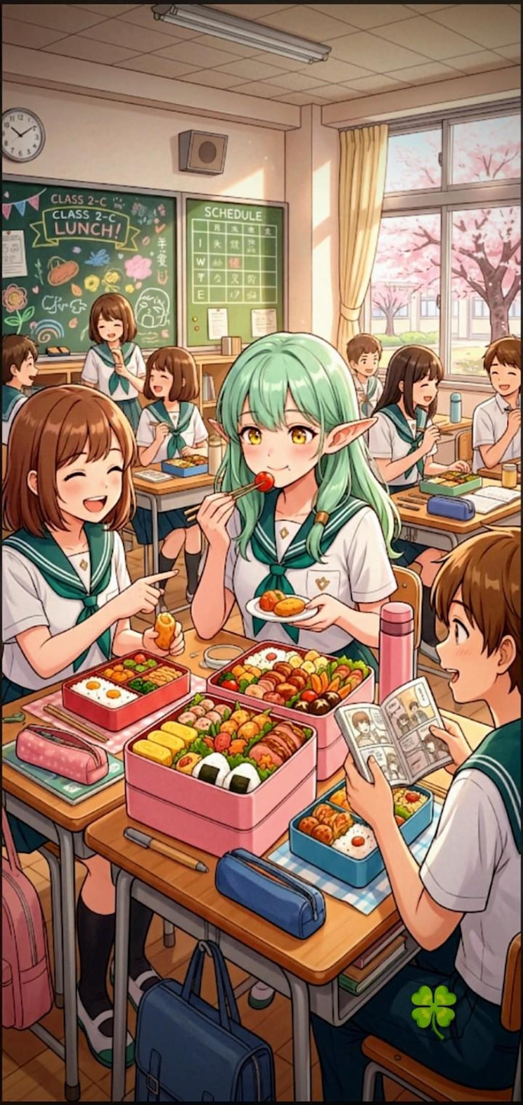 緑学園中等部のランチタイム🍱🍵🍏
