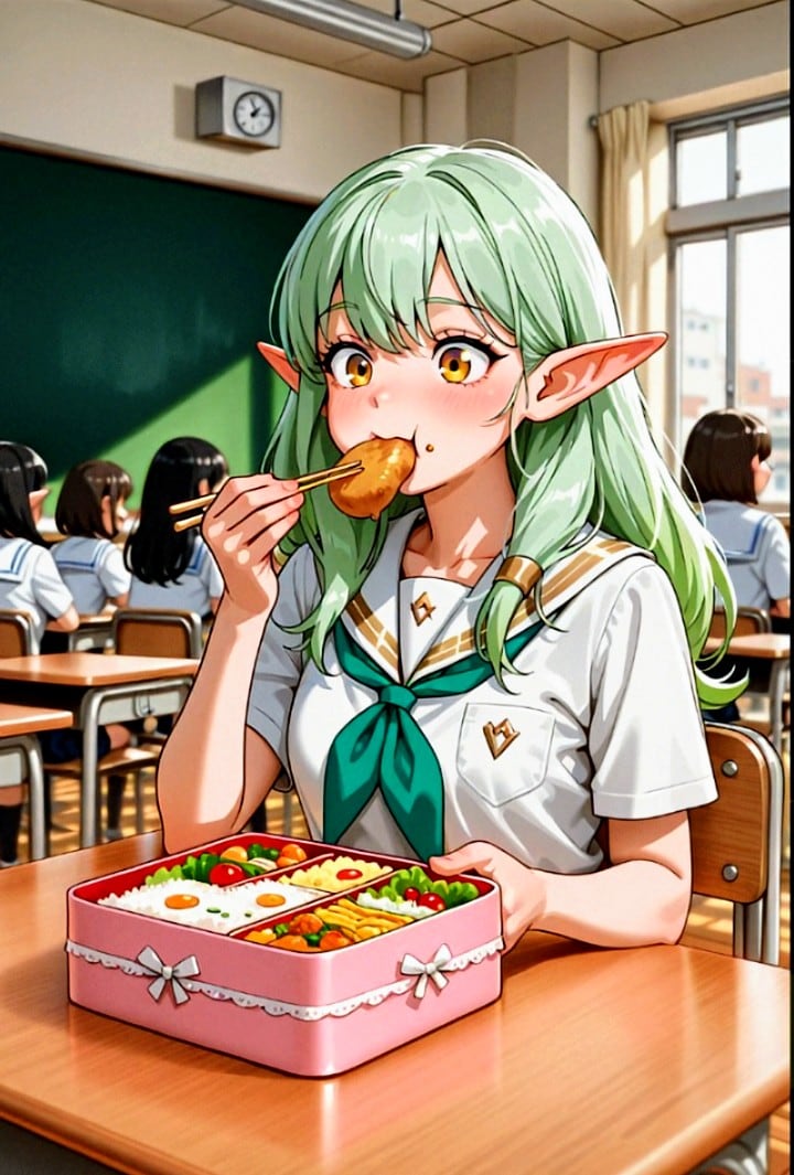 緑学園中等部のランチタイム🍱🍵🍏 | の人気AIイラスト・グラビア