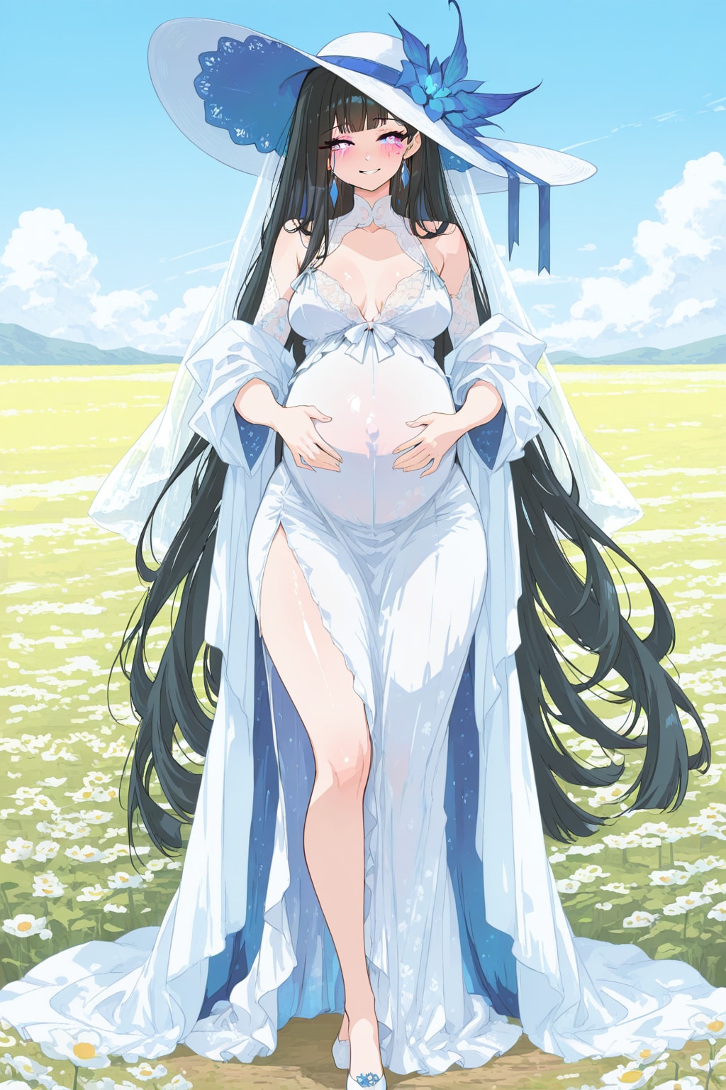 the expectant mother's happiness