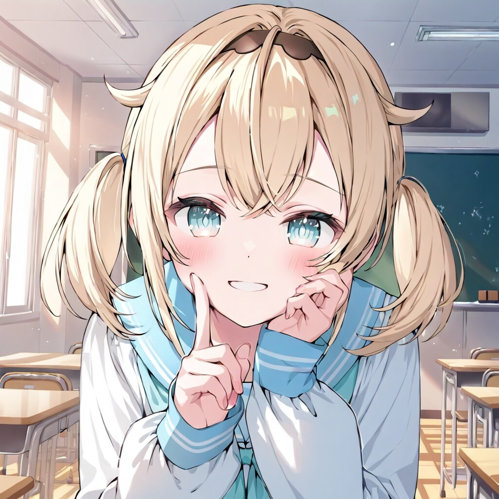 教室で