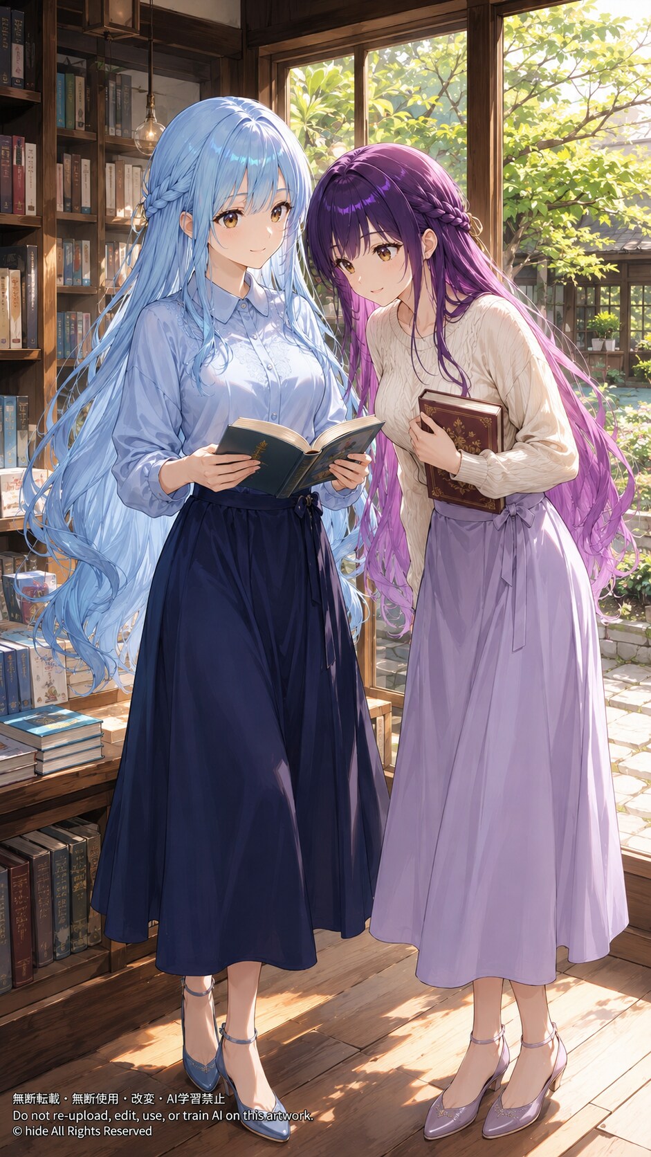 📚 サラスヴァティさんとセオリツヒメさん、読書のひととき | の人気AIイラスト・グラビア