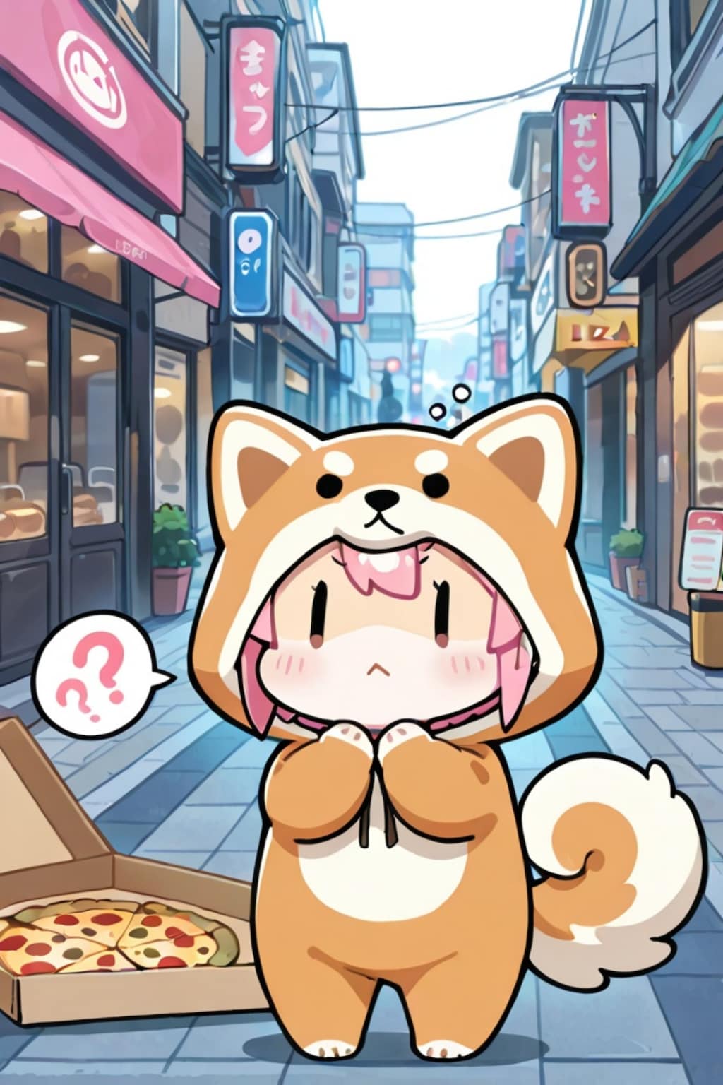 きぐるみのピンク髪ちゃん