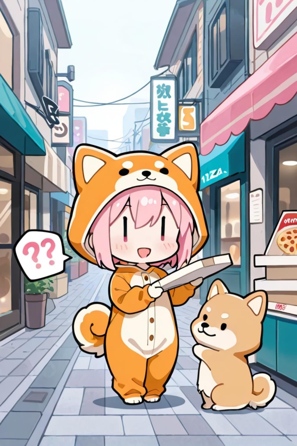 きぐるみのピンク髪ちゃん