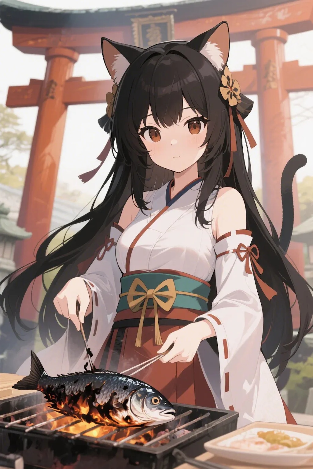 おさかにゃを焼くさくらちゃん