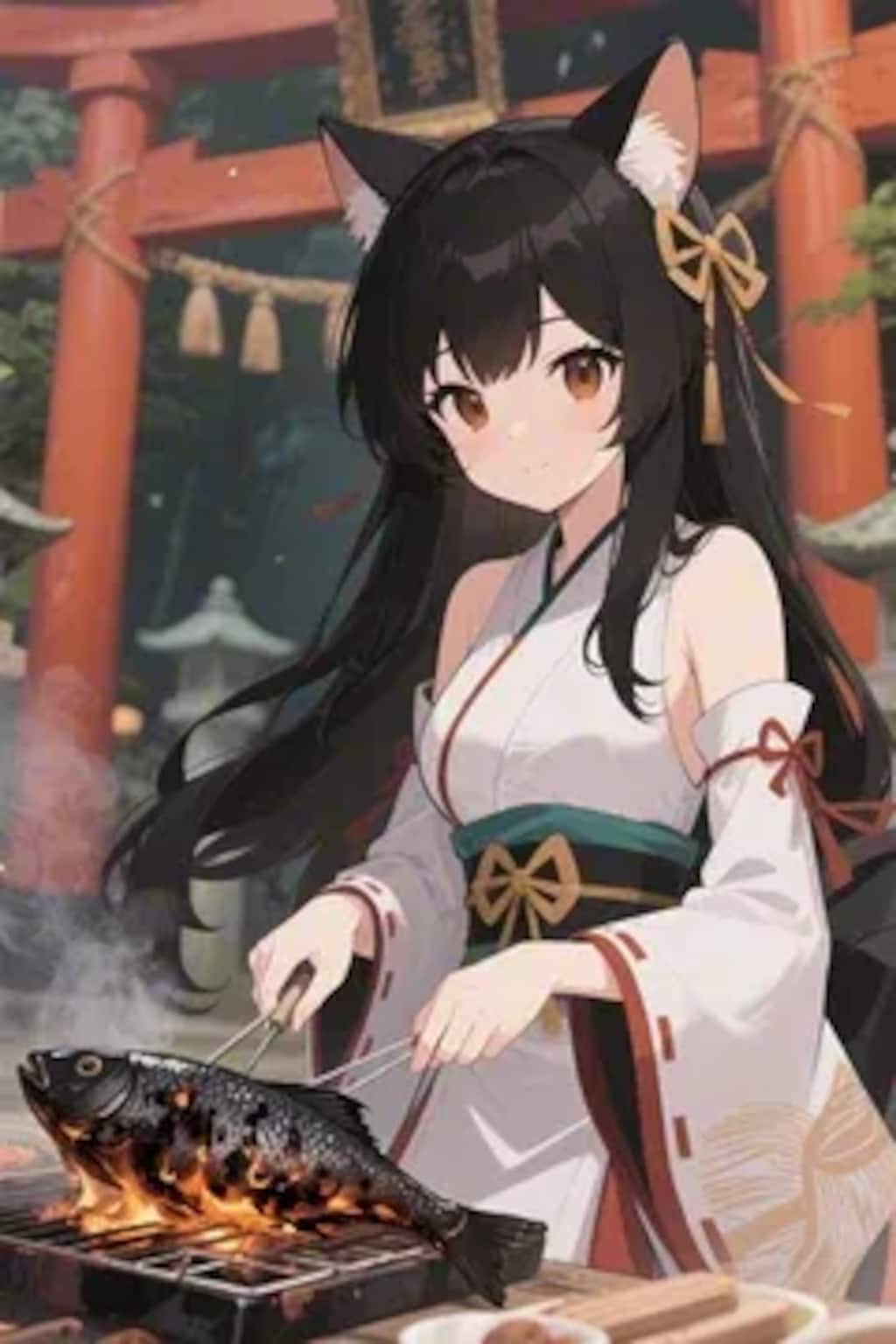 おさかにゃを焼くさくらちゃん