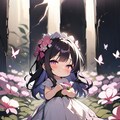 黒髪ちゃんとお花畑 3枚目
