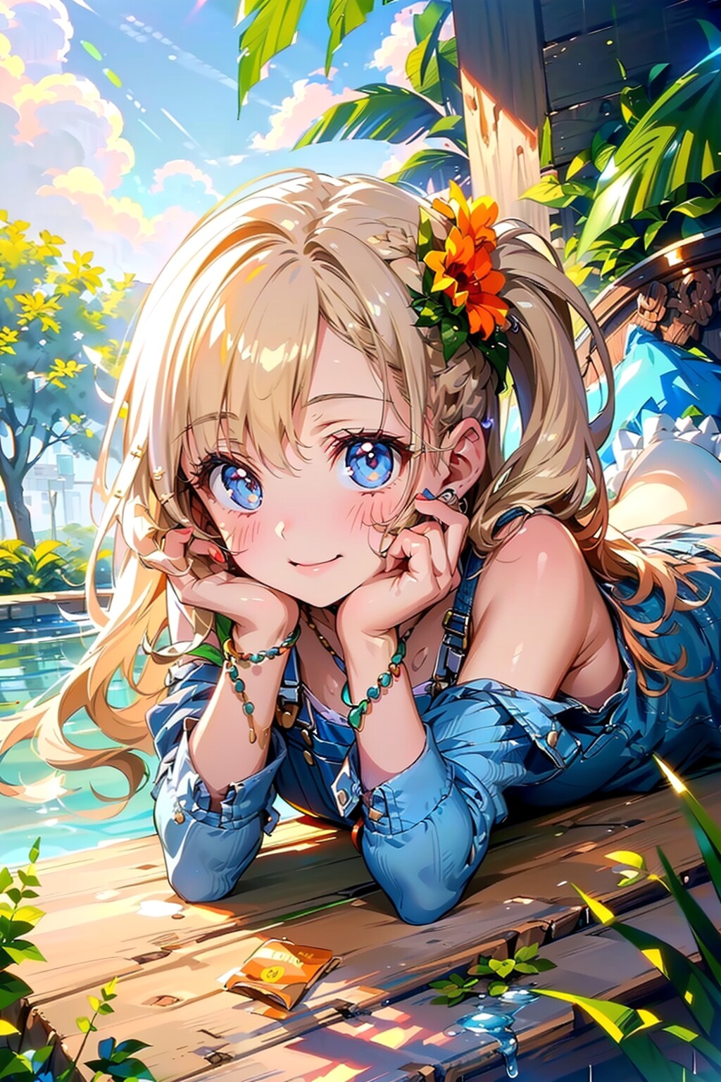 デニムサロペットスカートを着た少女６　トパーズちゃん編