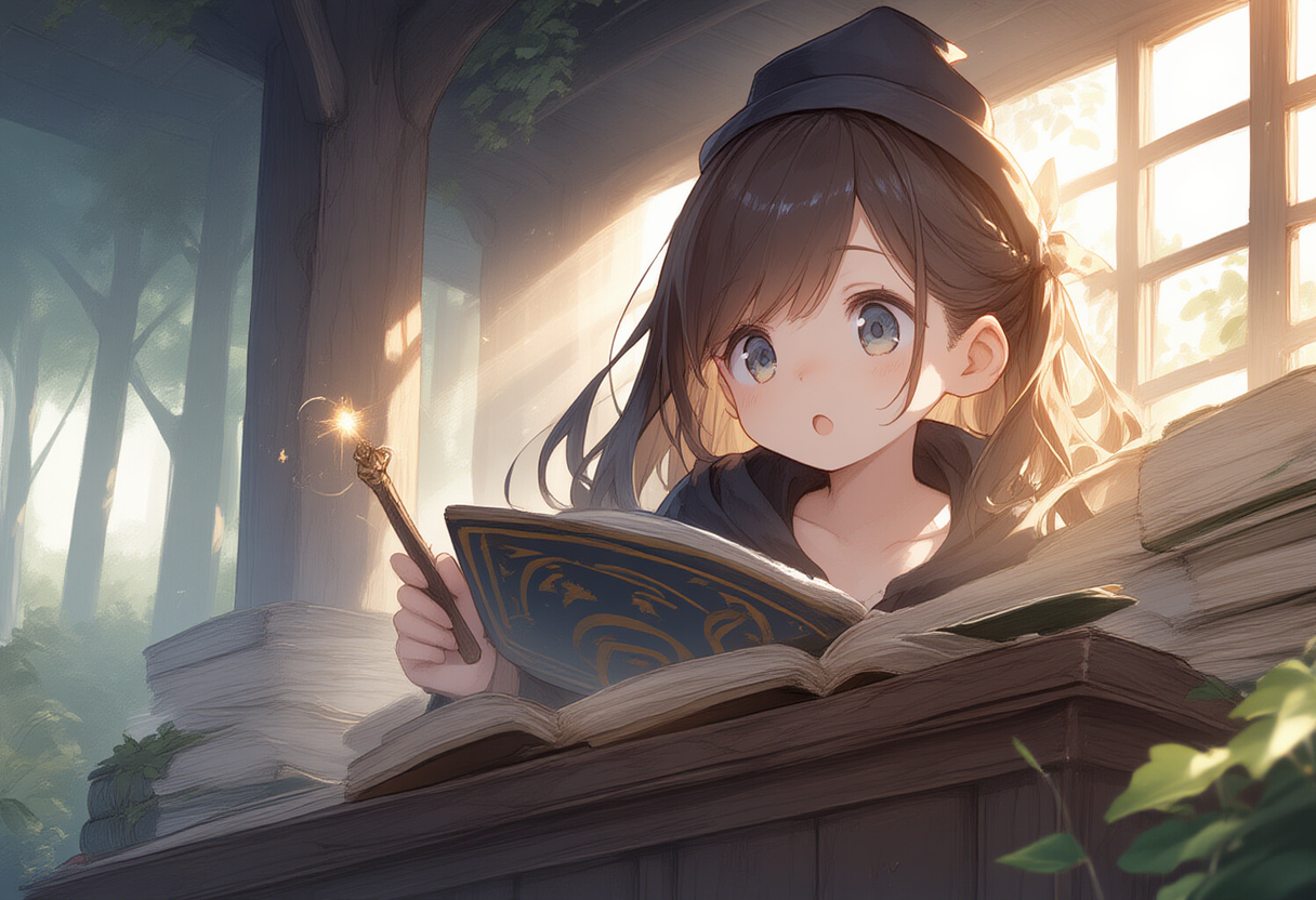 魔法のお勉強中ー