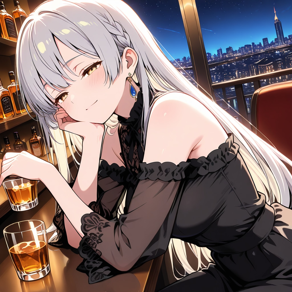 バーで飲むジルリィちゃん | の人気AIイラスト・グラビア