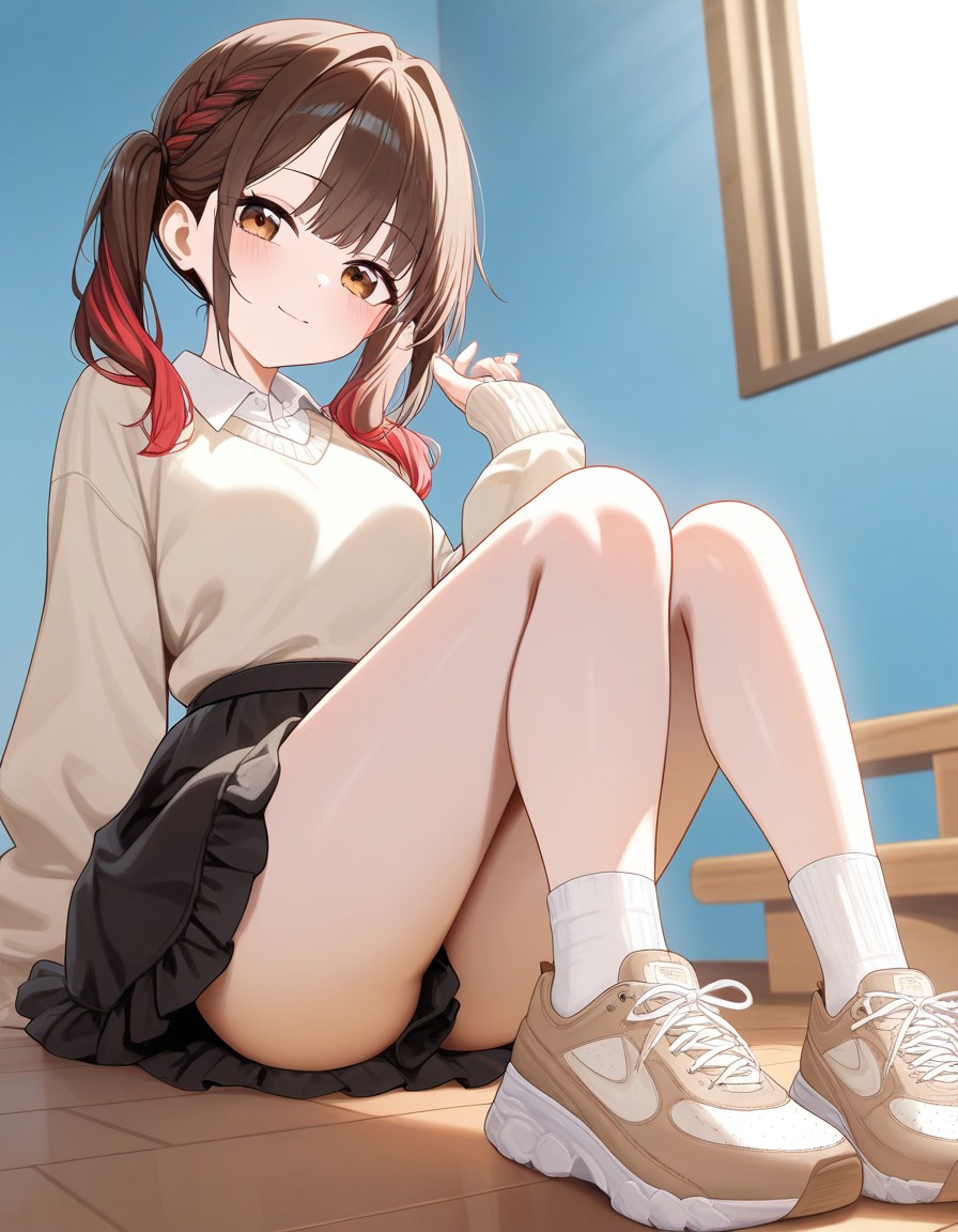 膝は立てても見せません | の人気AIイラスト・グラビア