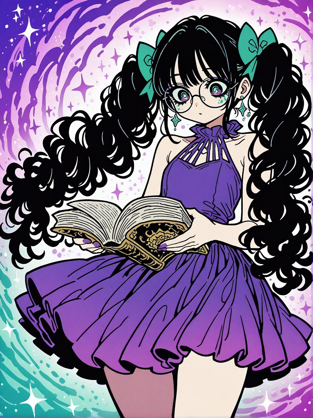 読書でキラ✨キラ✨な妄想♪電波系？な眼鏡っ娘ちゃん💕 | の人気AIイラスト・グラビア