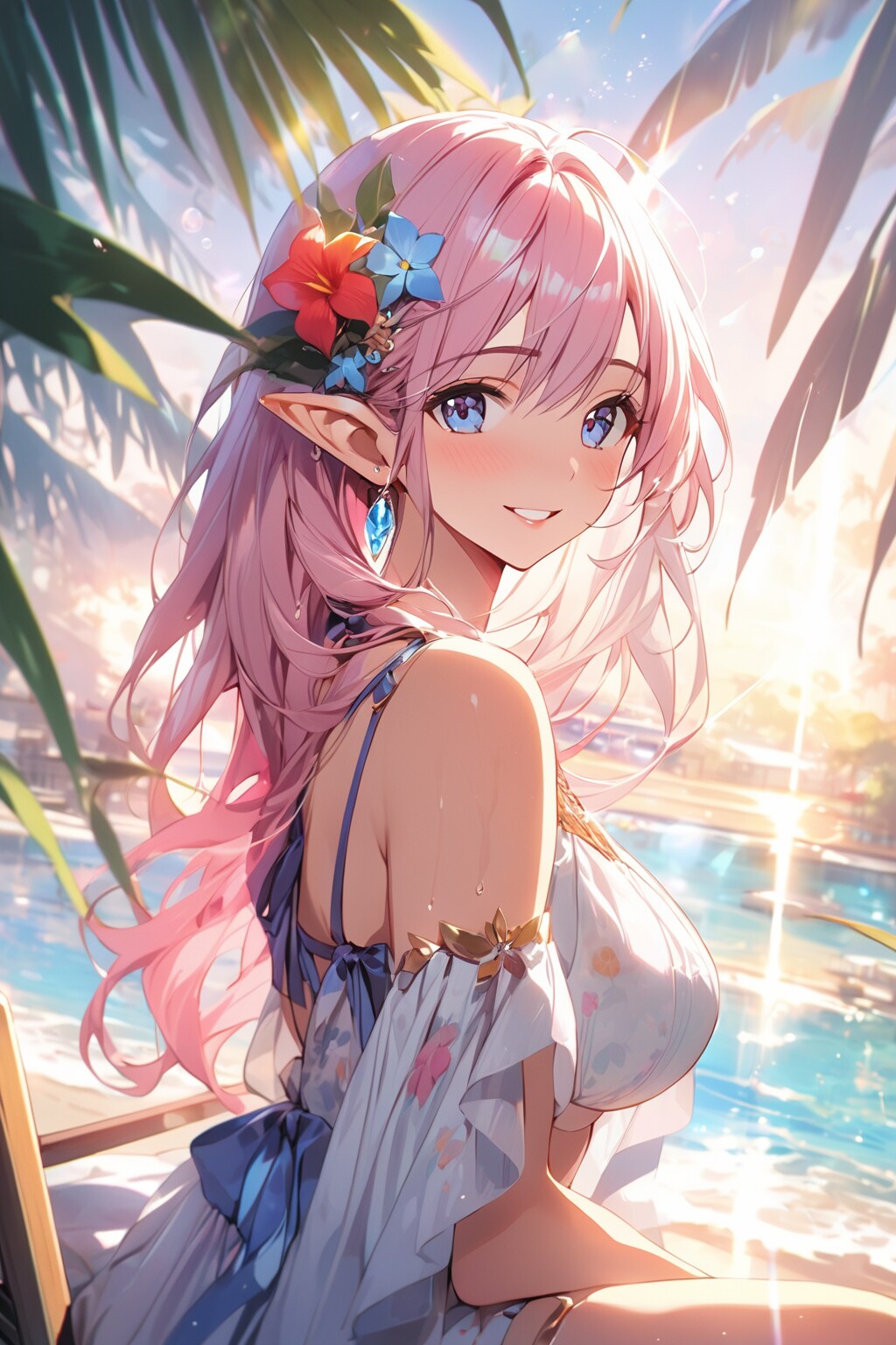 海辺のエルフさん | の人気AIイラスト・グラビア