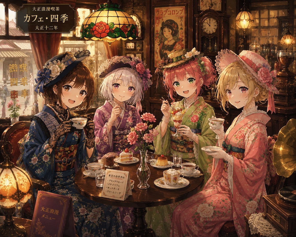 A girls' gathering in the Taisho era