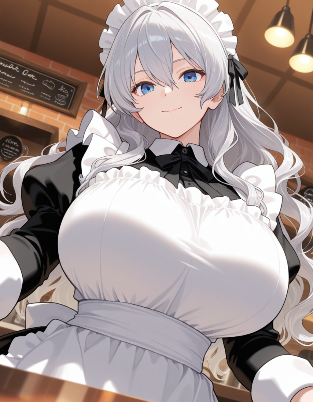 ふわふわ銀髪メイドさん1