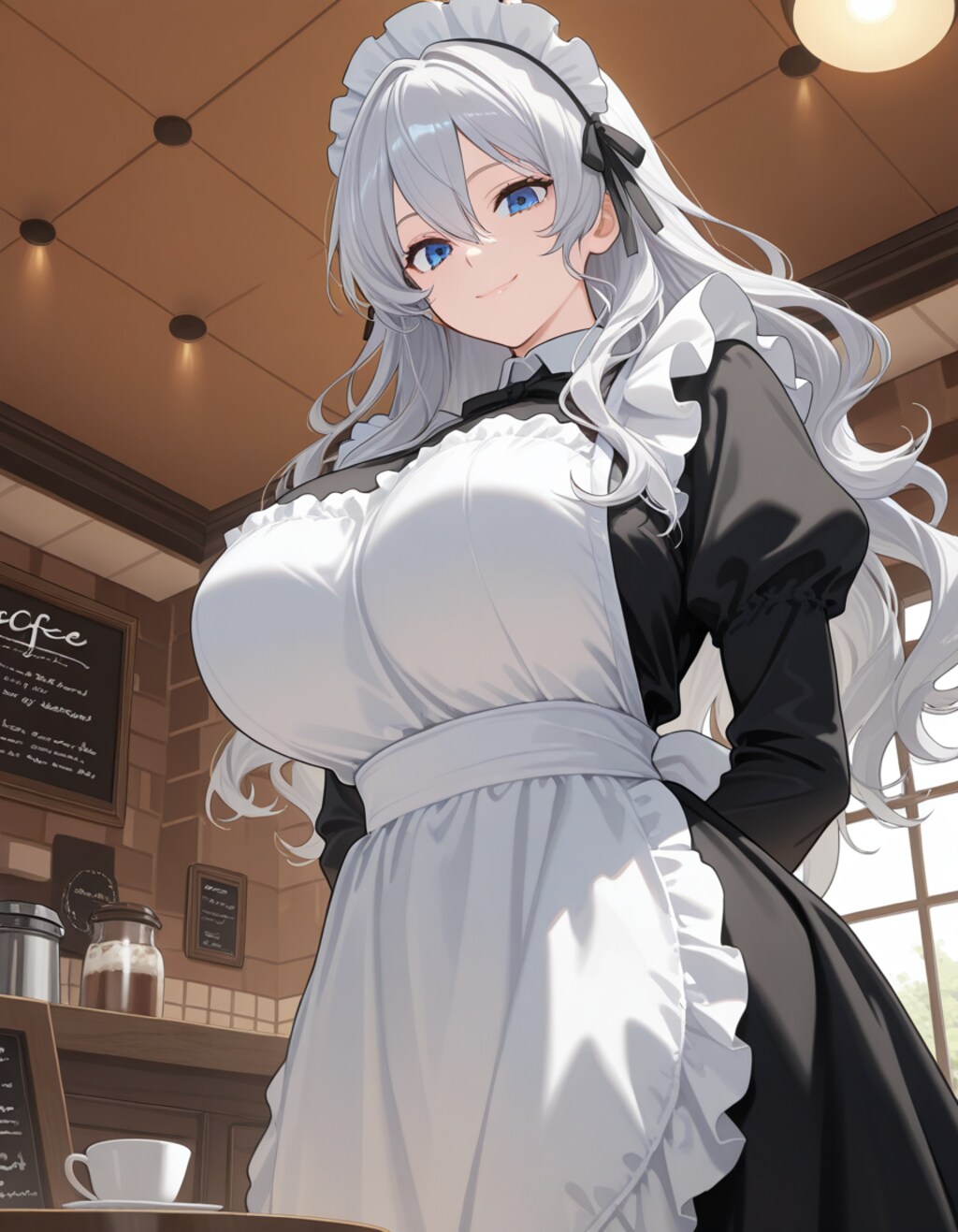 ふわふわ銀髪メイドさん1
