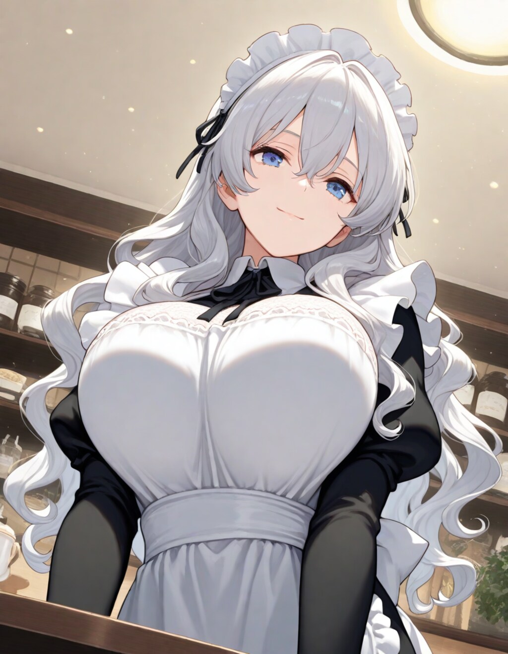 ふわふわ銀髪メイドさん1