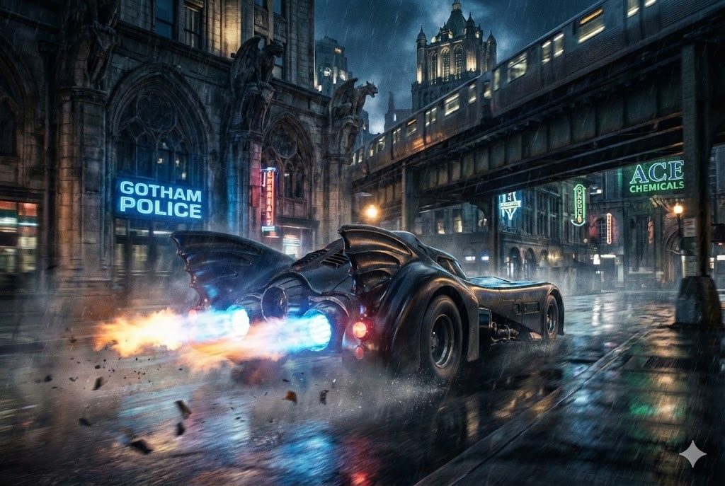 夜の街を駆け抜ける