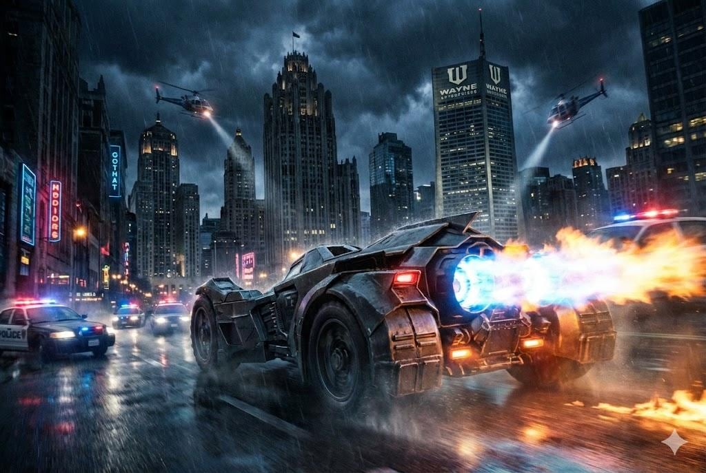 夜の街を駆け抜ける