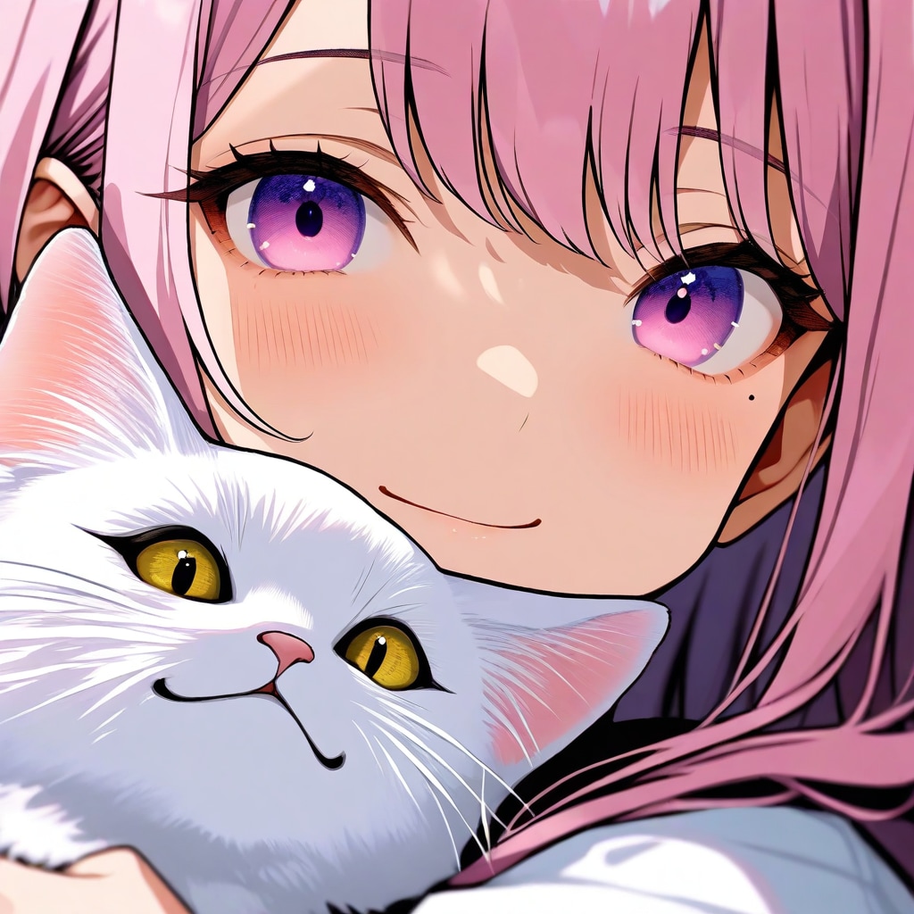 少女とドヤ顔猫