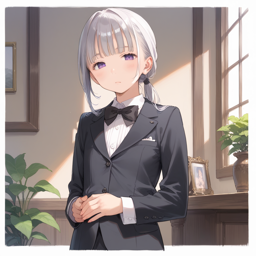 執事？のメイドさんと璃乃ちゃん | の人気AIイラスト・グラビア