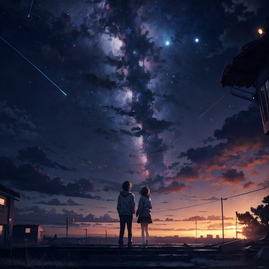 赤い星　白い月