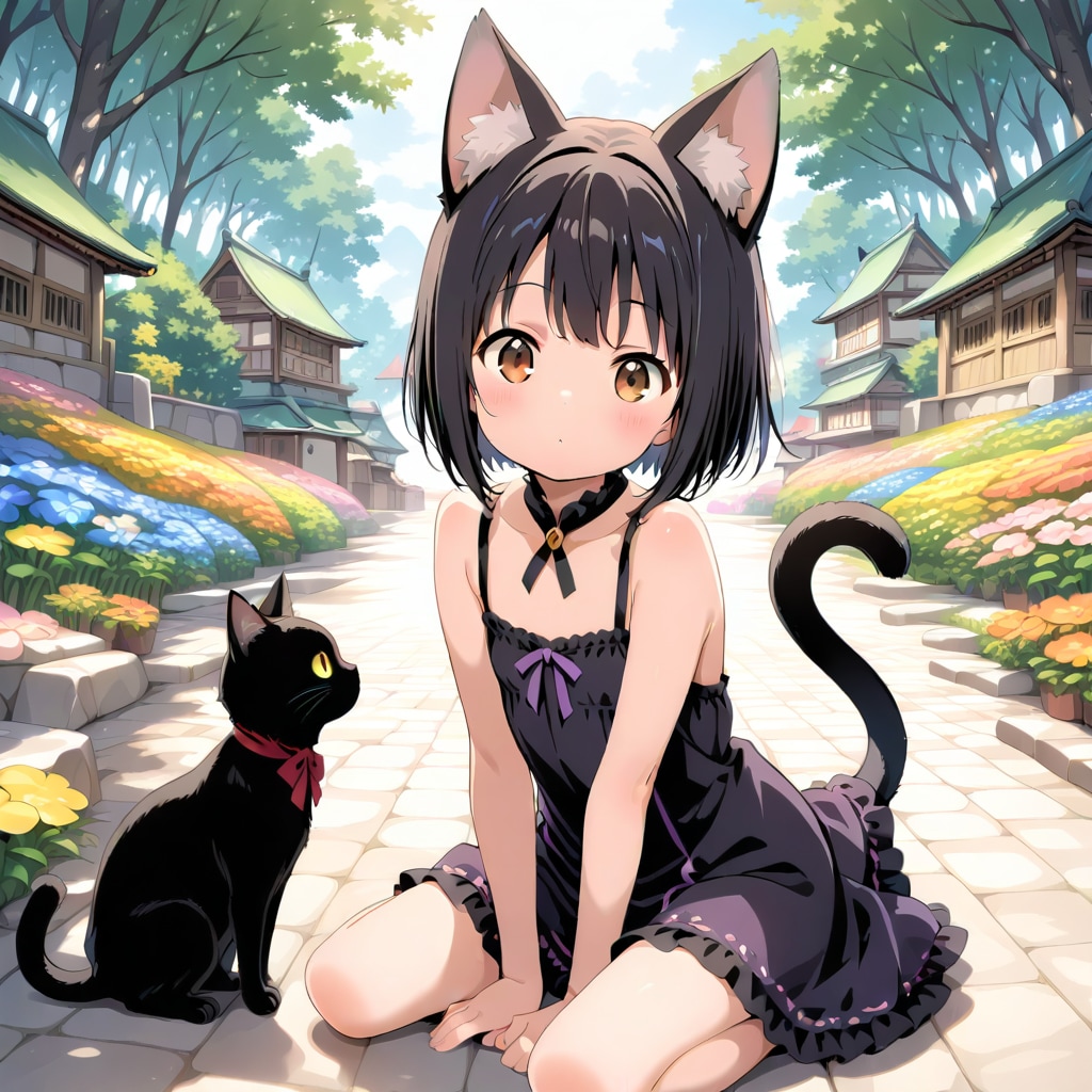 黒猫とふしぎな町