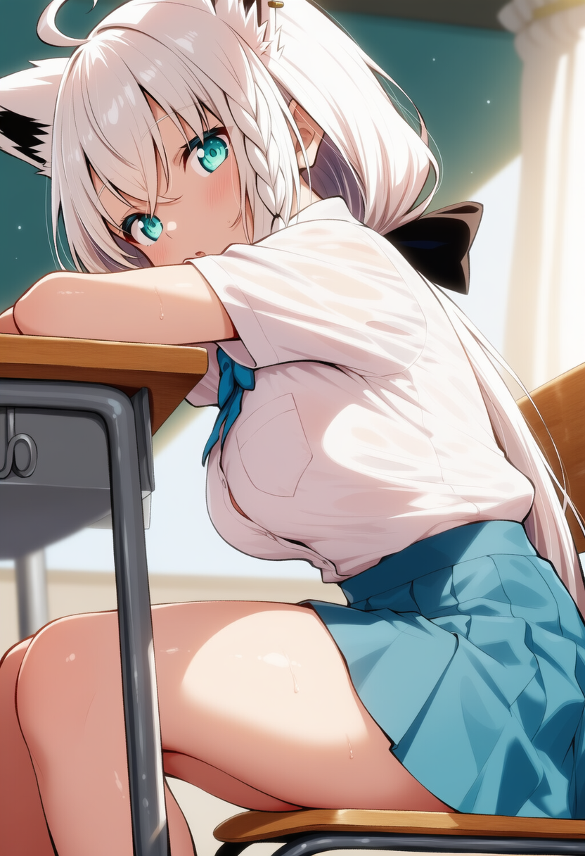 隣の席のあの子（白上フブキ） | の人気AIイラスト・グラビア