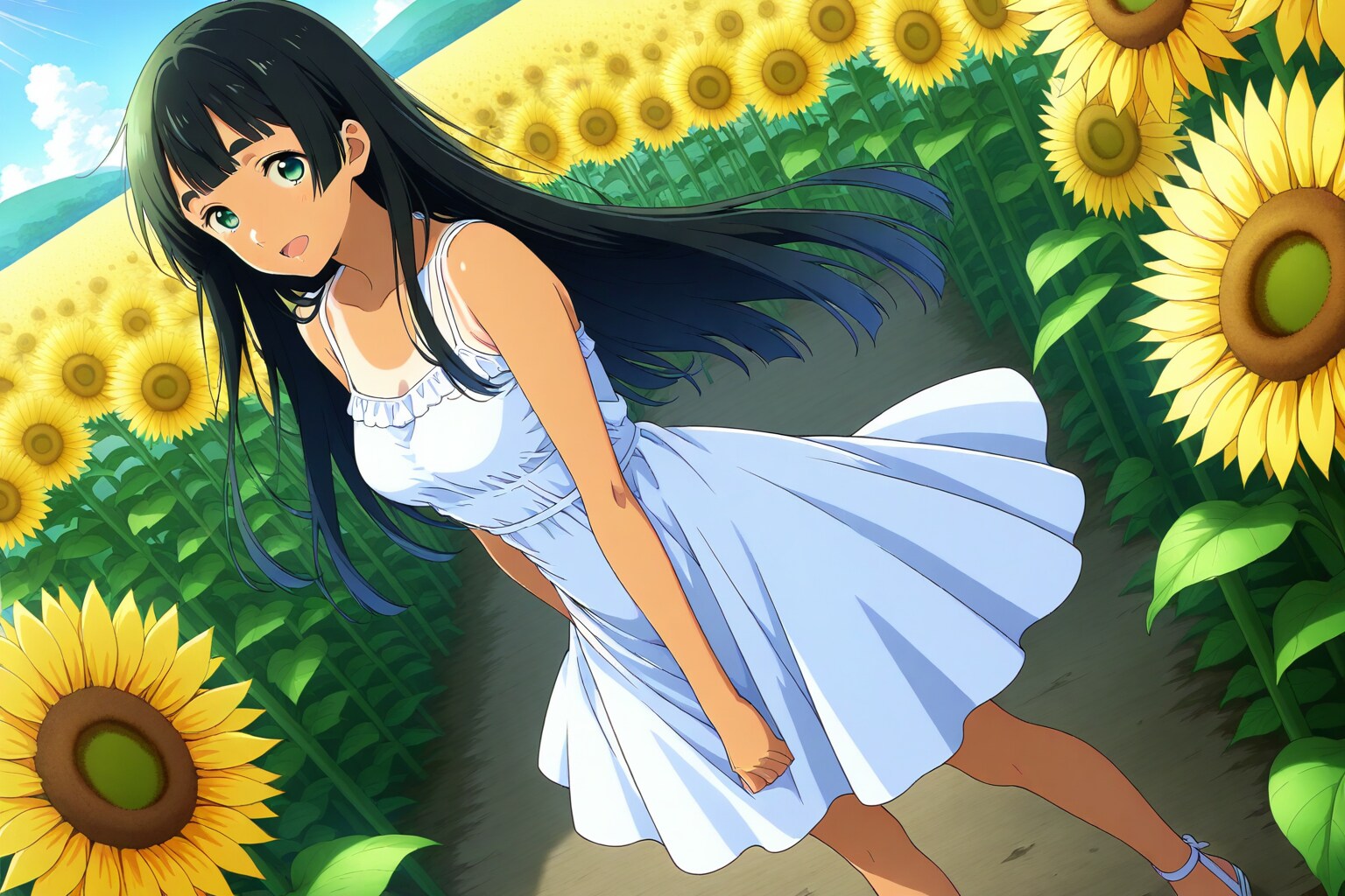 少女とひまわり | の人気AIイラスト・グラビア