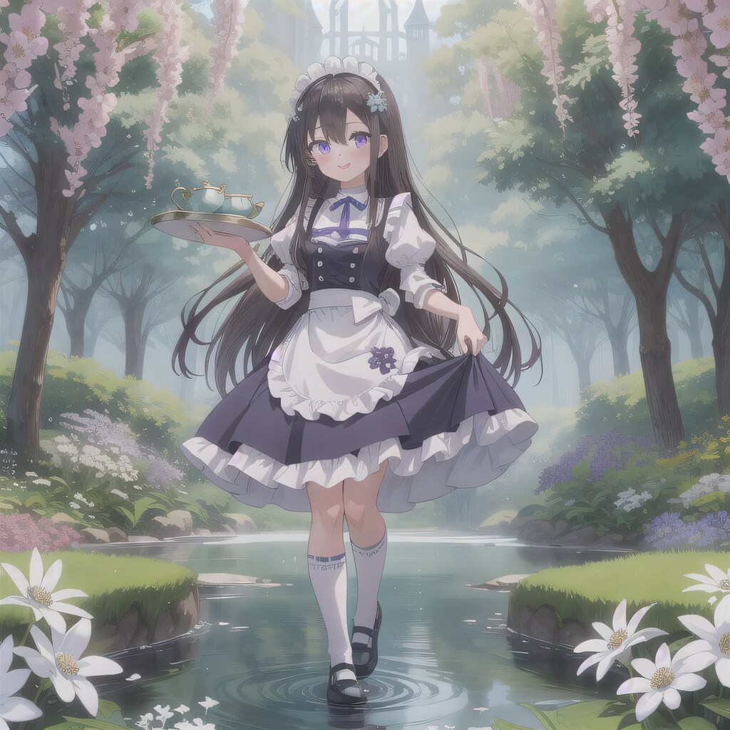 黒髪ロングでメイド服の少女１７