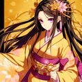 金色の着物を着た、黒髪ツインテール少女★(7枚) 6枚目