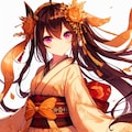 金色の着物を着た、黒髪ツインテール少女★(7枚) 4枚目