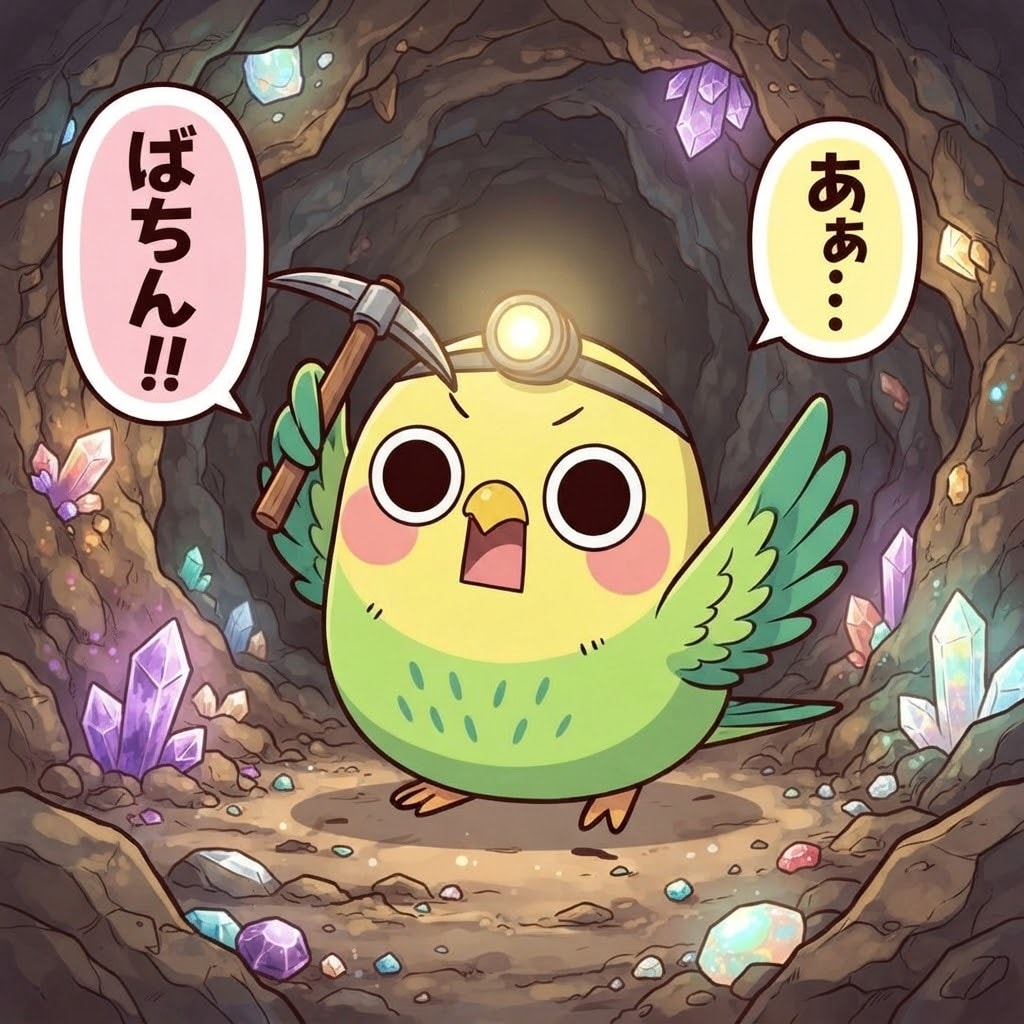 宝石を採掘するえらインコっちゃ | の人気AIイラスト・グラビア