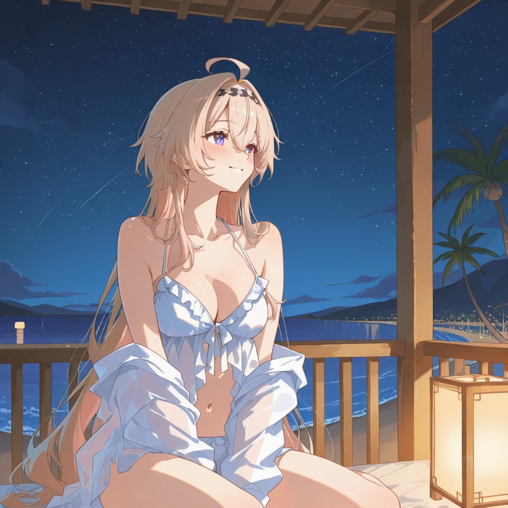 日付＋リゾート＋星空