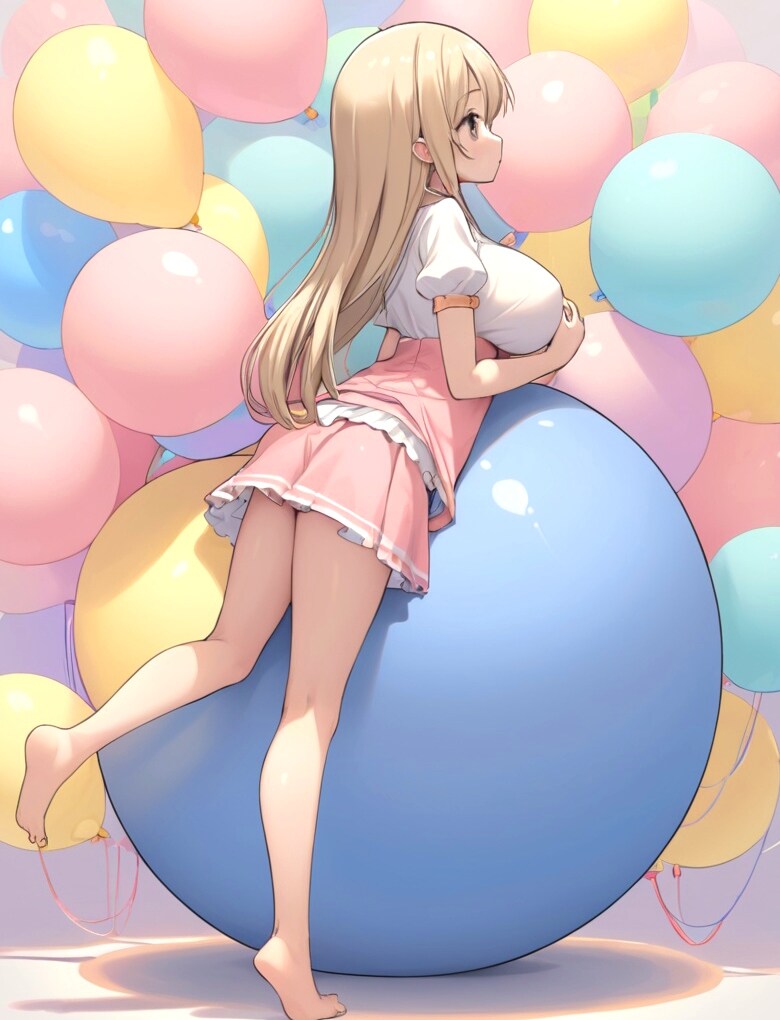 女の子と巨大風船R15特集b