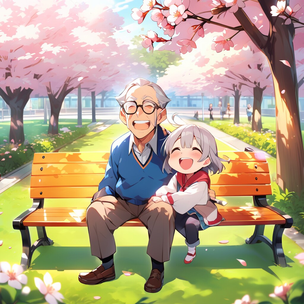 【２コマ】「孫と一緒にわっはっは！」「じぃじと一緒にわっはっは！」