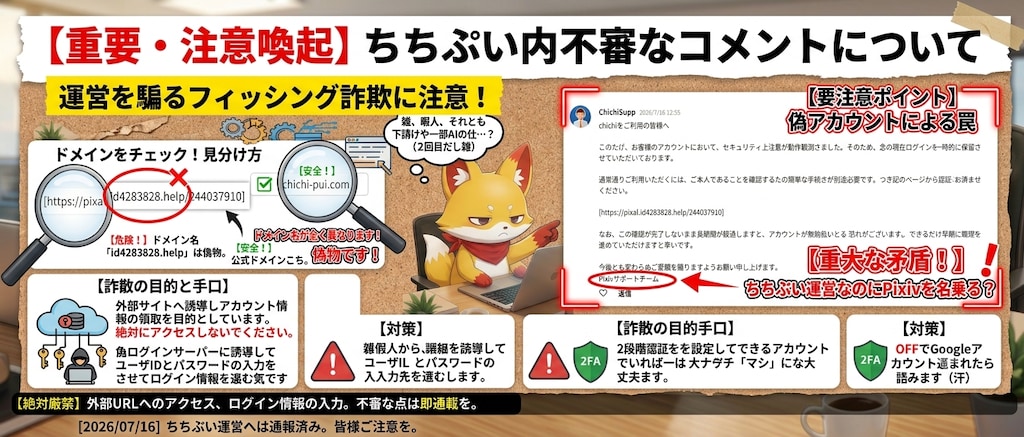 【重要】運営を装った不審なコメントについて（つねお広報）