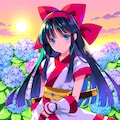 紫陽花とナコルル 2枚目