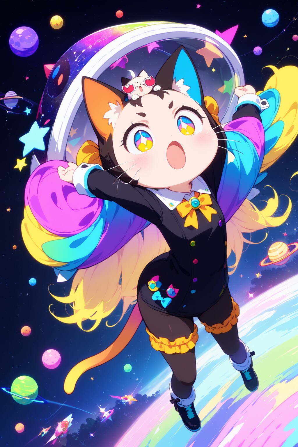 Psychedelic Space Cat
