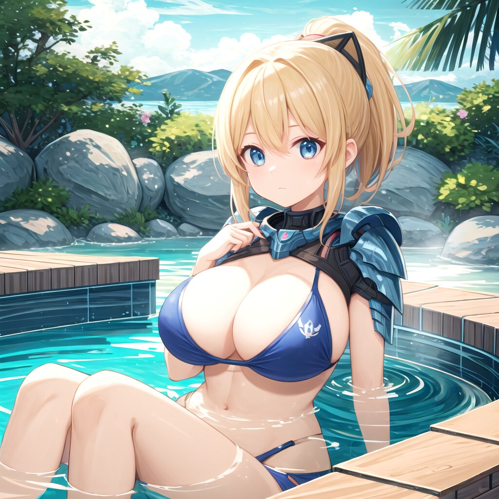 ビキニ型パワードスーツで入浴