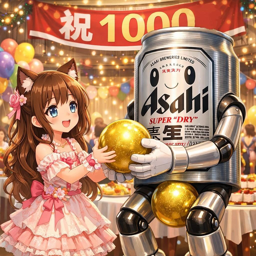 アサヒスーパードライタグ 1000件突破記念🎉