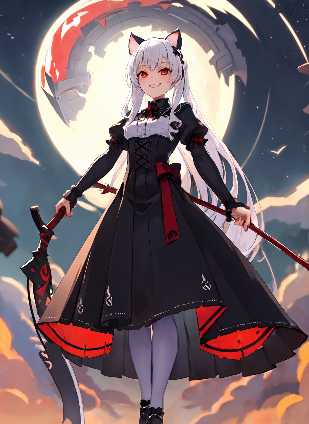 夜の草狩り/grass picking at night