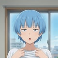 青髪ガール: 胸出し 5枚目