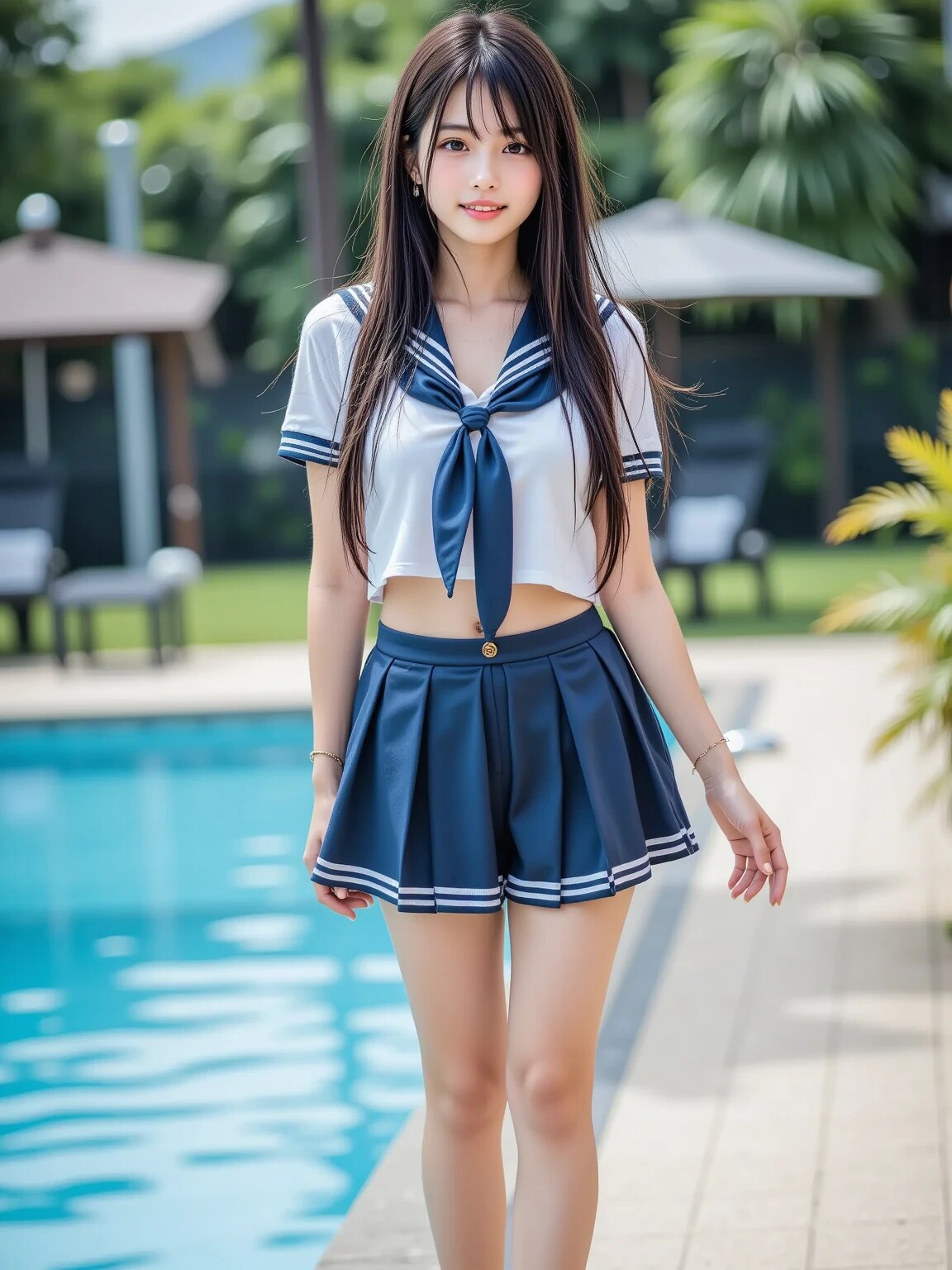 制服姿です