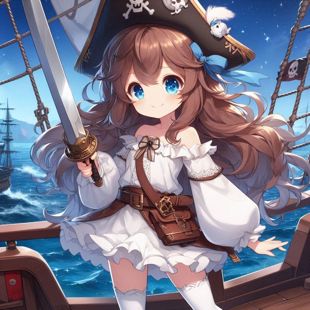 海賊船の船長な小さな女の子