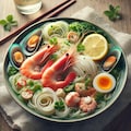 透明感のあるseafood noodle 2枚目