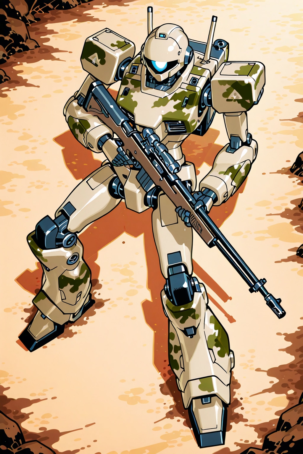 カモフラ塗装の戦闘用ロボット