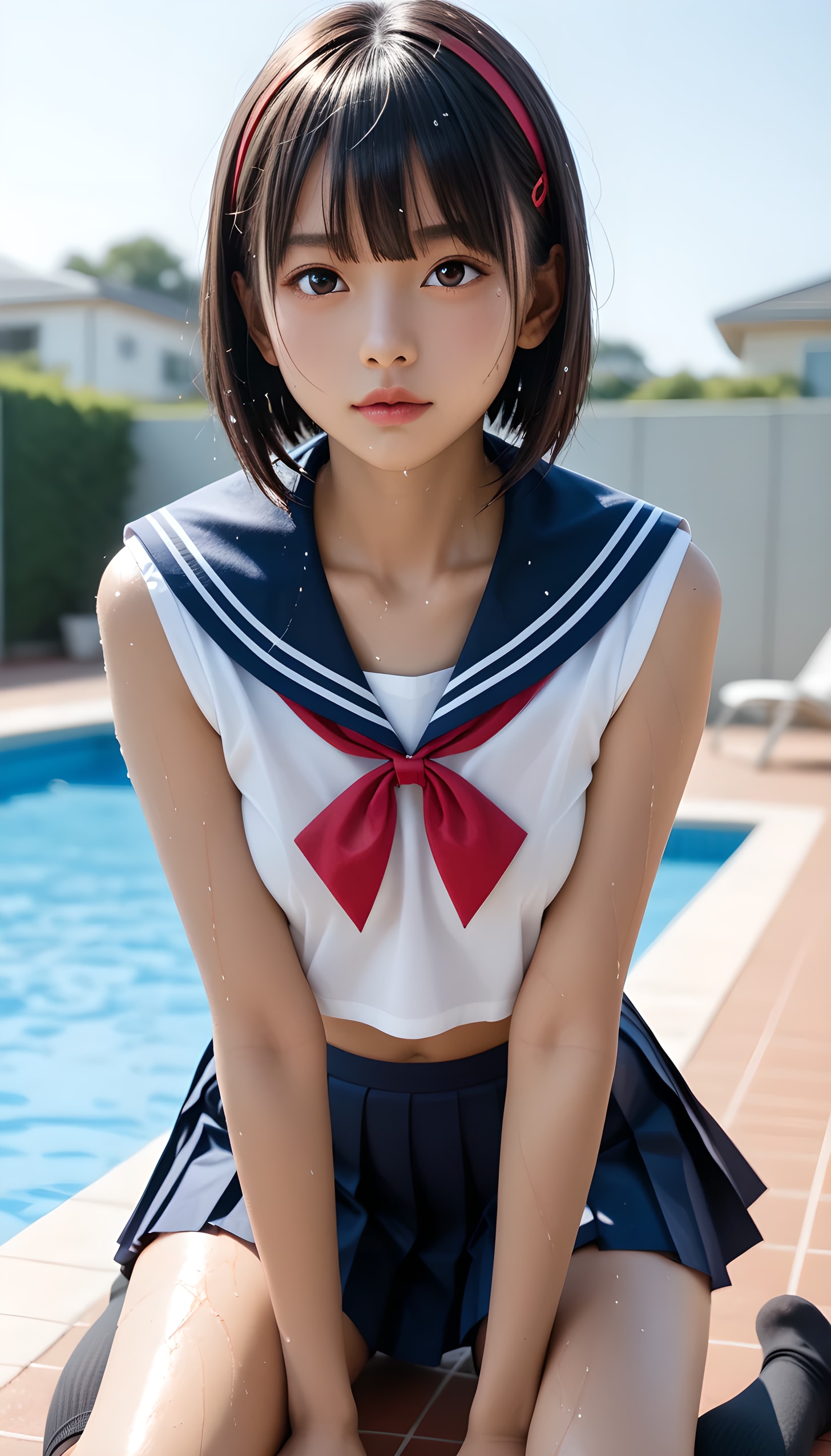 【正統派セーラー美少女】圧倒的な存在感…！黒髪ショートボブに赤カチューシャが似合う奇跡の正統派美少女が電撃降臨！