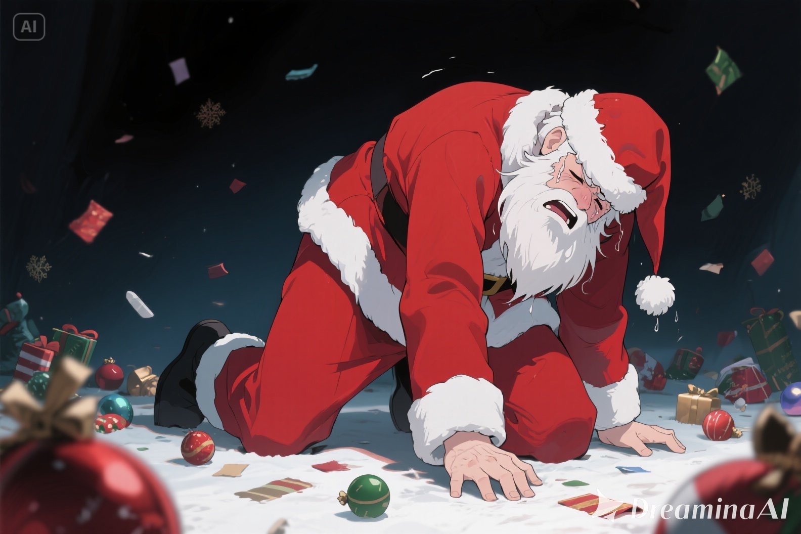 苦労するサンタ、これが本当のサンタ苦労ース | の人気AIイラスト・グラビア