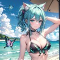 蝶柄のビキニですよ🦋👙🐱🎶 2枚目